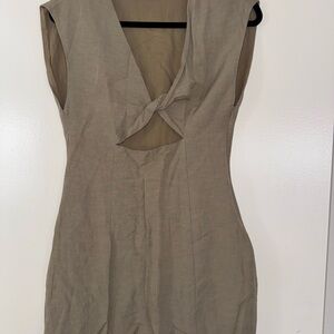 Zara Khaki/Sage Green (Olive green) Linen dress